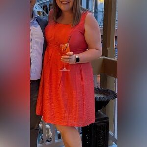Nine West Vibrant Coral Cocktail Dress
